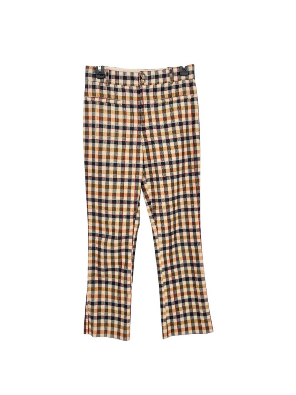 Anthropologie The Essential Skinny Kick Flair Corduroy Plaid Pants Size 0